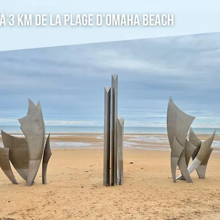 Sweet Omaha Maison Spacieuse Bien Equipee, Dotee D'Un Poele A Granules, Avec Jardin Clos Belle Terrasse Amenagee, 4 Chambres 2 Sdb 2 Wc Parking Privatif 2 Kms Plage D'Omaha Beach, 5 Mn En Voiture Superette, Proche Port En Bessin Et Bayeux 別荘 サン・ローラン・シュル・メール